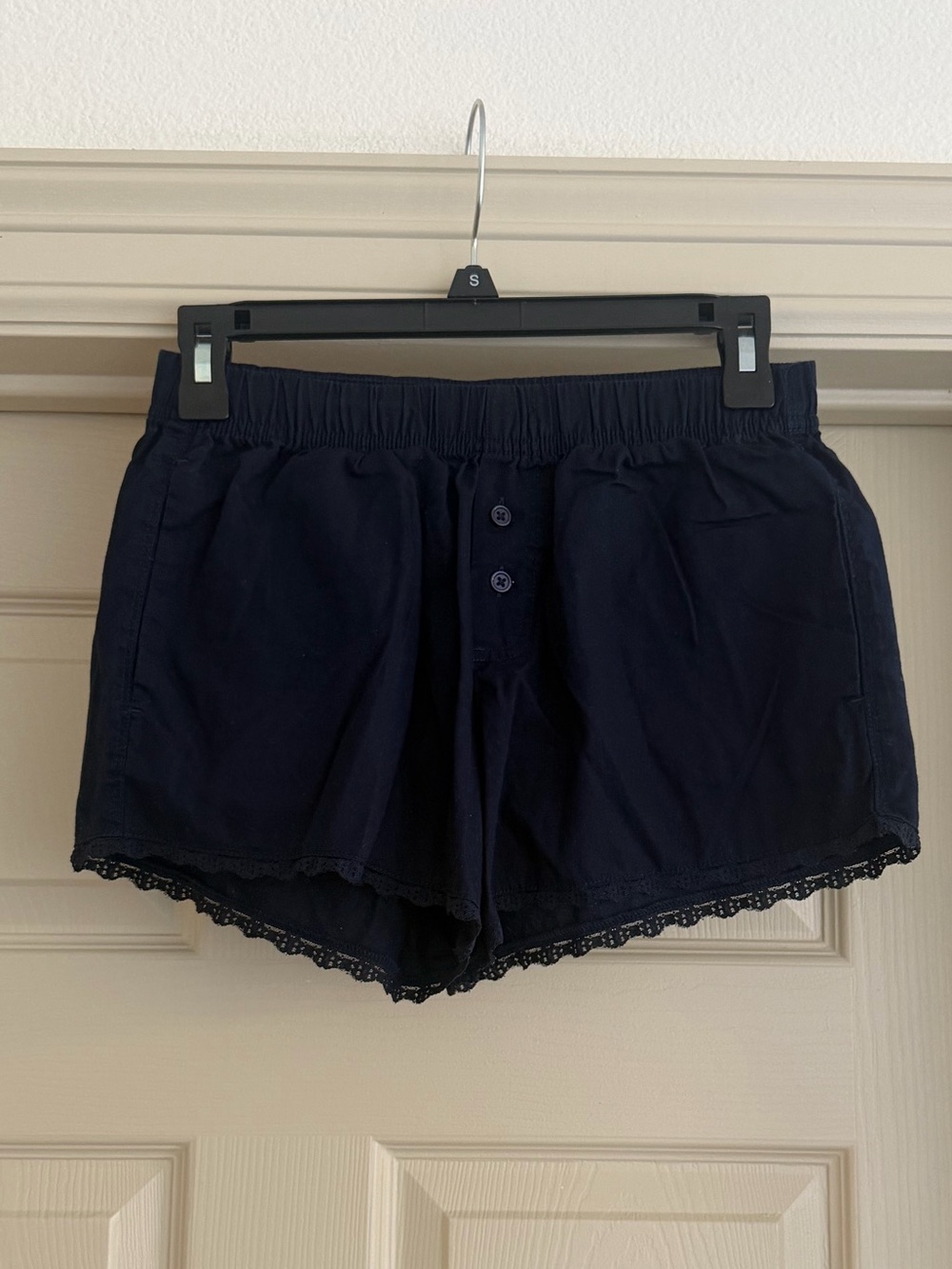 Hollister Navy Lace-Trim Sleep Shorts